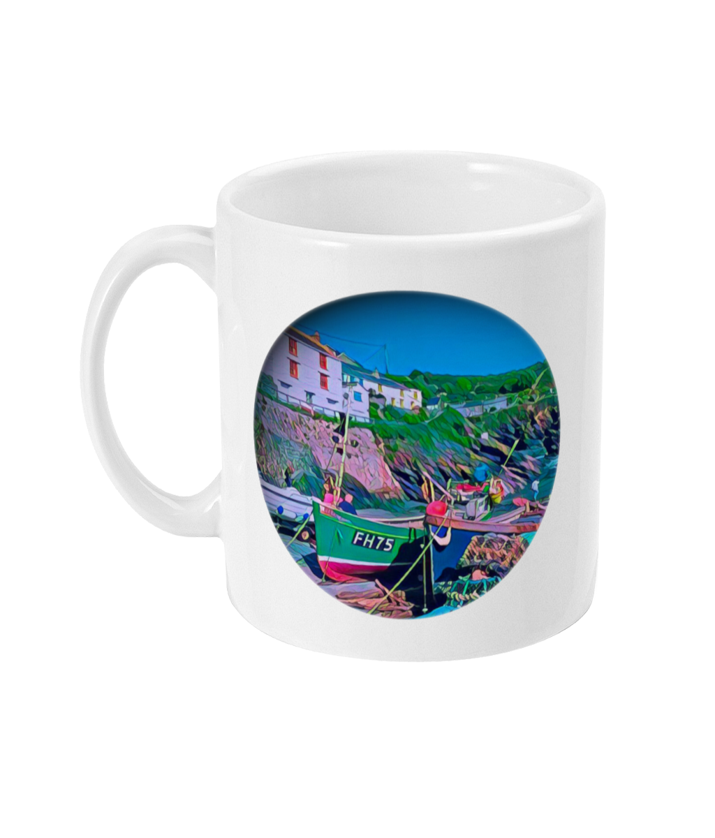 Cornwall Coffee Mug - Cottages and Fishing Boats