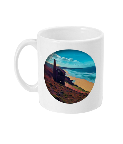 11oz Ceramic Mug -  Chapel Porth Beach - Above the Coast