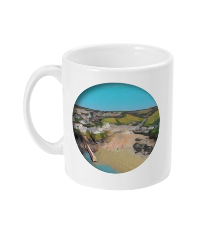 11oz  Ceramic Mug - Sand, Sea, & Fishing Boats. - Above the Coast