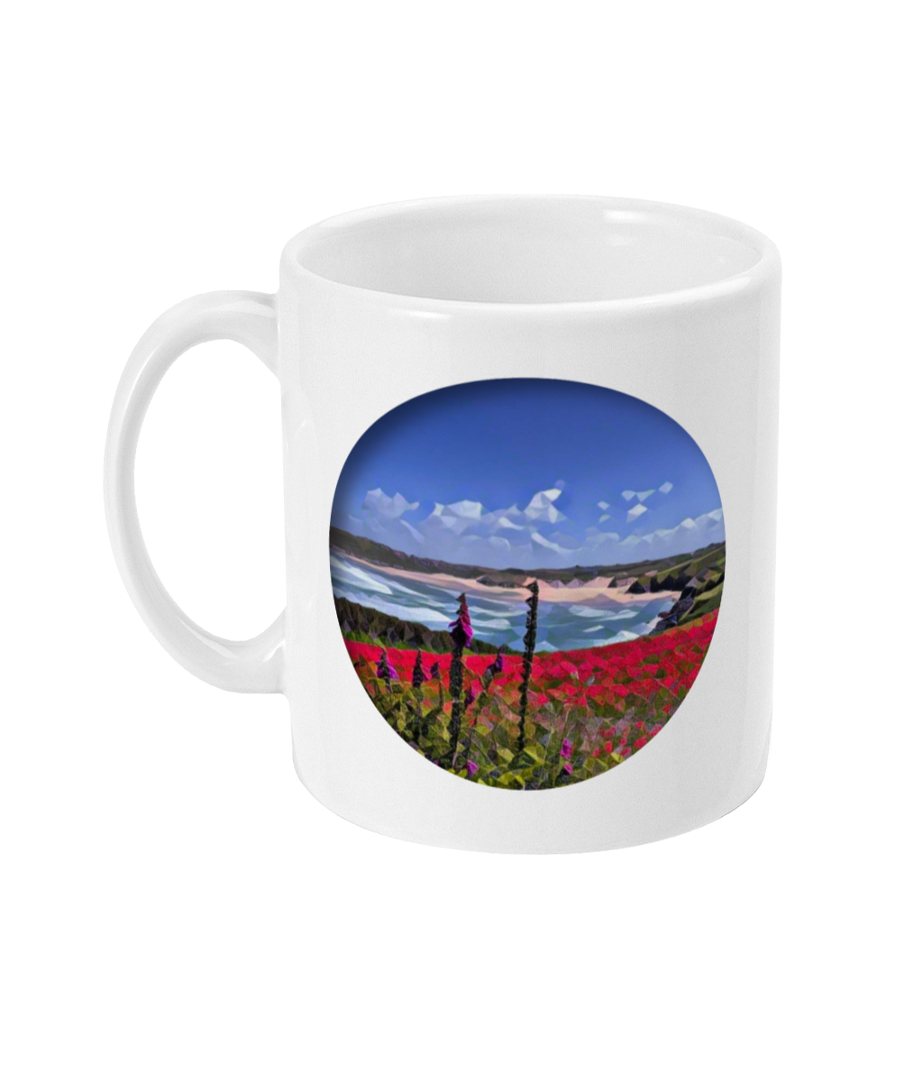 11oz Ceramic Mug -  The Floral Coast Path. - Above the Coast