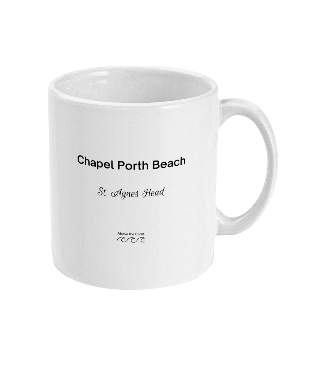 11oz Ceramic Mug -  Chapel Porth Beach - Above the Coast