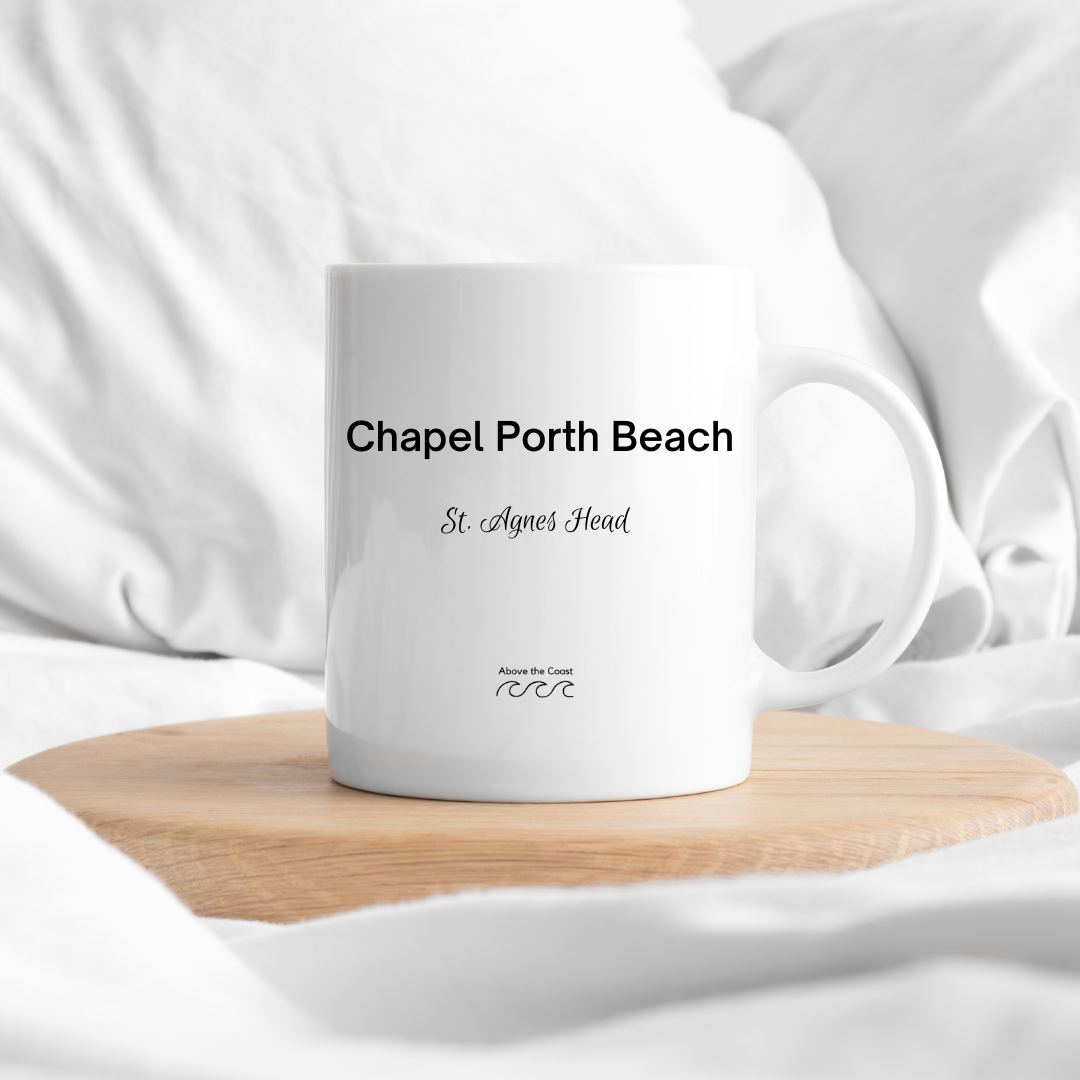 11oz Ceramic Mug -  Chapel Porth Beach - Above the Coast