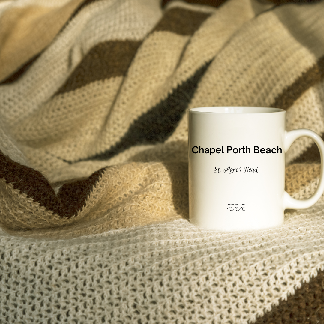 11oz Ceramic Mug -  Chapel Porth Beach - Above the Coast